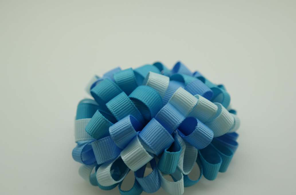 Small bowtique hair Bow with colors  LIght Blue, Copen